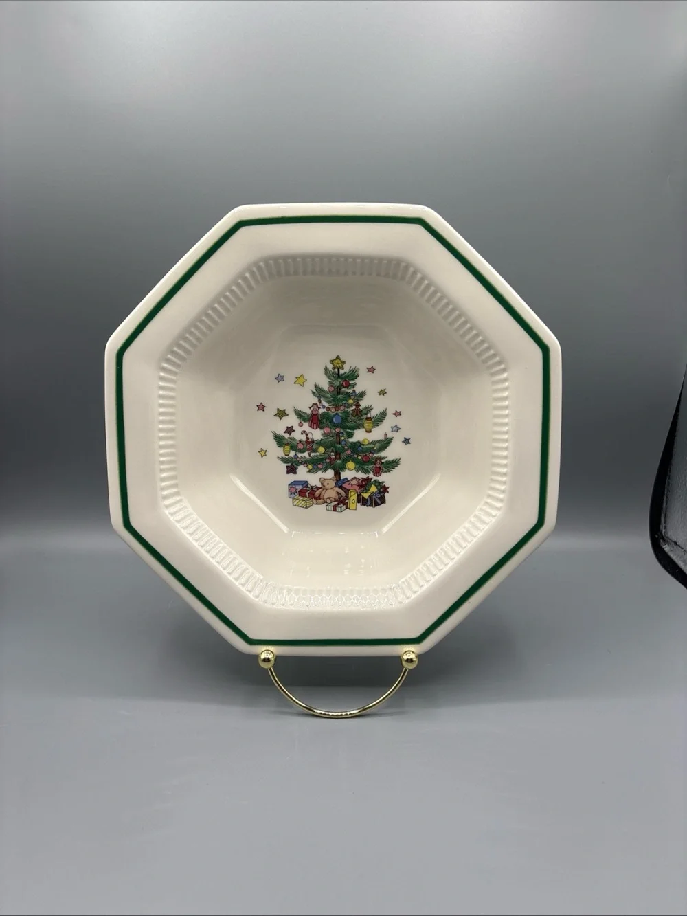 Vintage Nikko CHRISTMASTIME Octagonal Vegetable Serving Bowl EUC No Chips